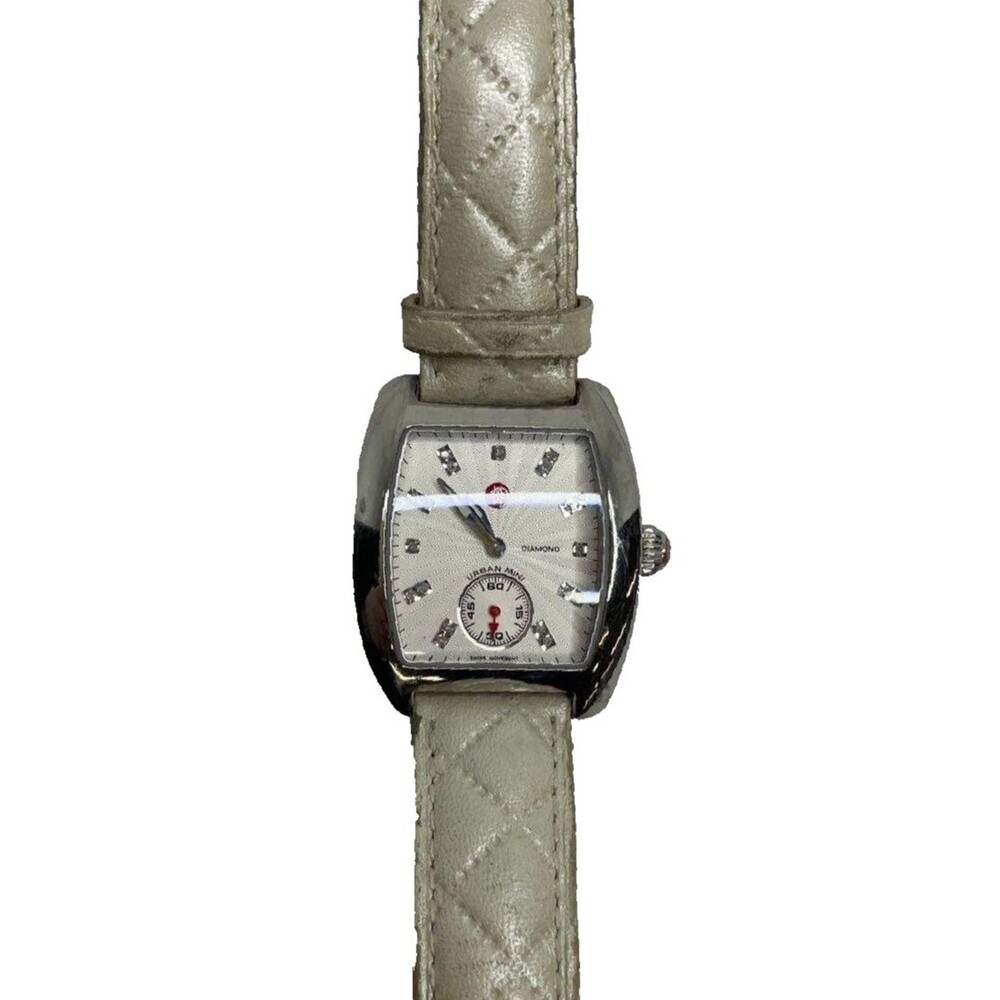 Michele Mini Urban Diamond Stainless Steel Women's Dress Watch Silver 71-1002